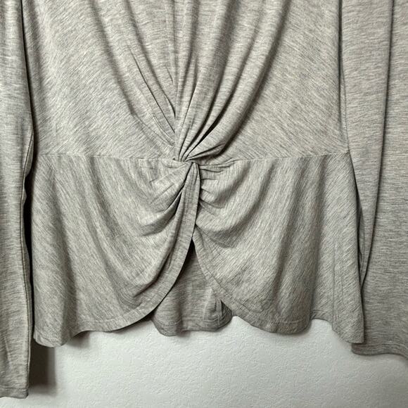SWEATY BETTY TORI TWIST FRONT HOODED PULLOVER GREY LONG SLEEVE HOODIE SIZE US 6 - Picture 6 of 8